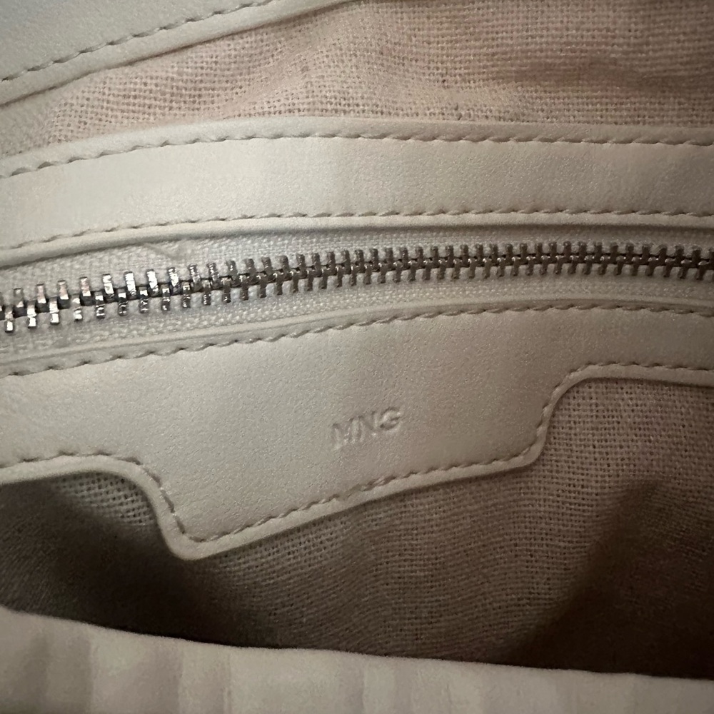 Mango White Pleated Women's Bag - Picture 6 of 6